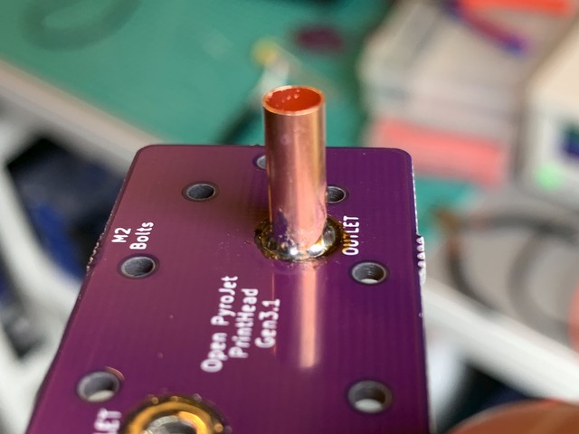 copper pipe with bad solder connection