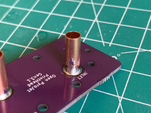 solder smudged on copper pipe