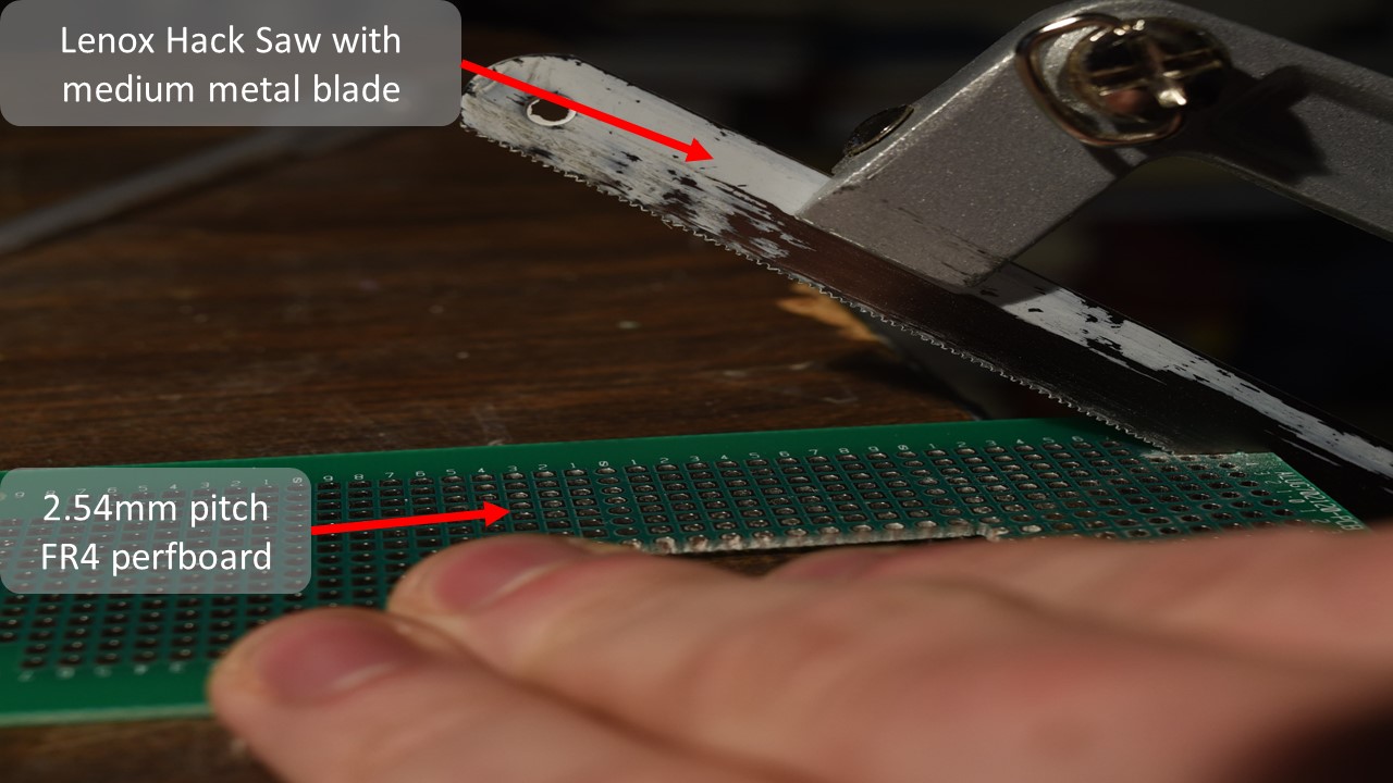 PCB with hack saw